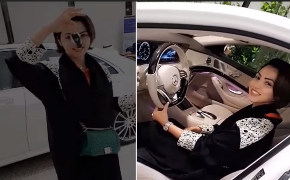 بالفيديو  ..  ممثلة سعودية تتلقى سيارة مرسيدس فارهة قيمتها نصف مليون دولار كـ"هدية"