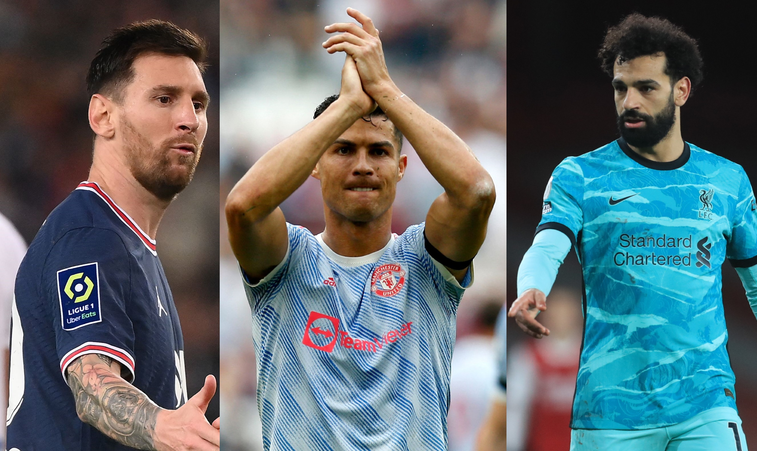 «غلوب سوكر» ..  ميسي ورونالدو وصلاح في القائمة النهائية لأفضل لاعب