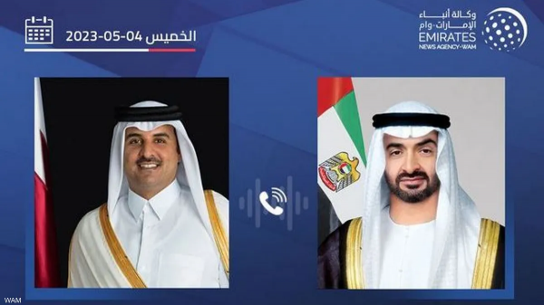 رئيس الإمارات وأمير قطر يبحثان العلاقات الأخوية بين البلدين