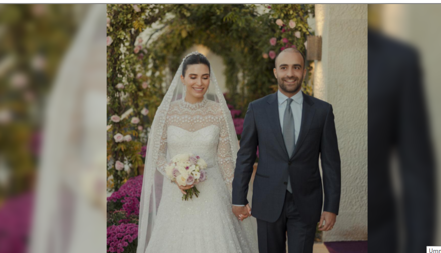 بحضور الملك والملكة ..  عقد قران الآنسة سُكينة ناصر جودة والمهندس راكان رائد أبو السعود