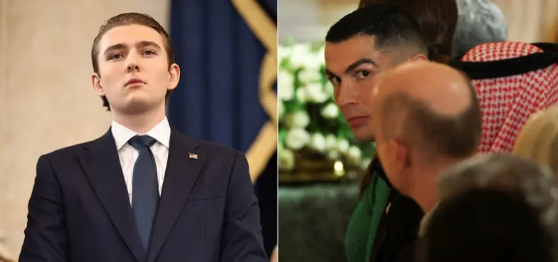 ابن ترامب ..  "عملاق" مهووس بالأسطورة رونالدو