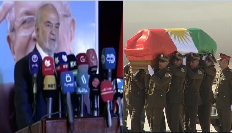بالفيديو  ..  وزير خارجية العراق : "أتمنى التوفيق للرئيس المتوفى جلال طالباني" !