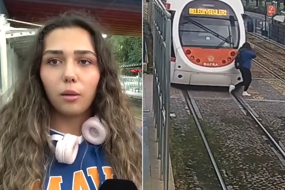 تركيا ..  لحظات مرعبة لفتاة كاد أن يدهسها القطار أثناء عبورها السكة الحديد