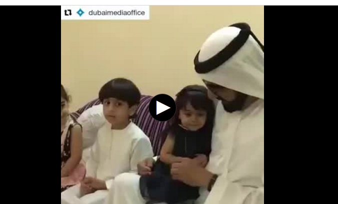 بالفيديو  ..   الشيخ محمد بن راشد يلتقي الطفلة مهرة التي أشعلت مواقع التواصل