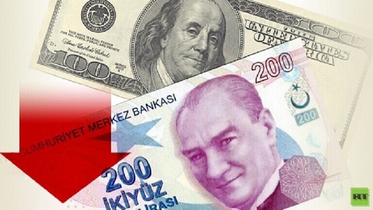 هبوط سعر الليرة التركية مقابل الدولار