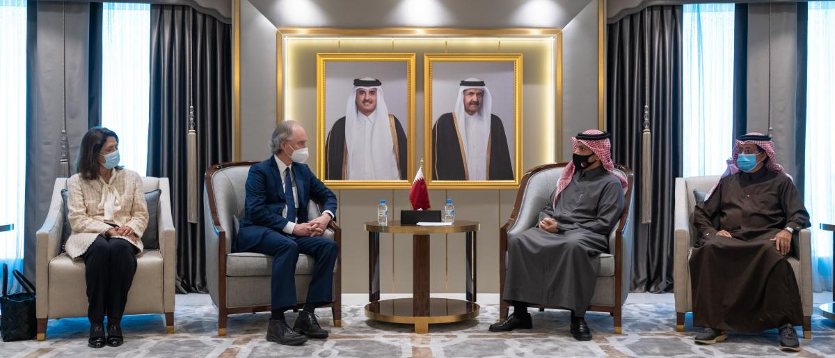 وزير خارجية قطر يبحث مع مبعوث أممي آخر التطورات في سوريا