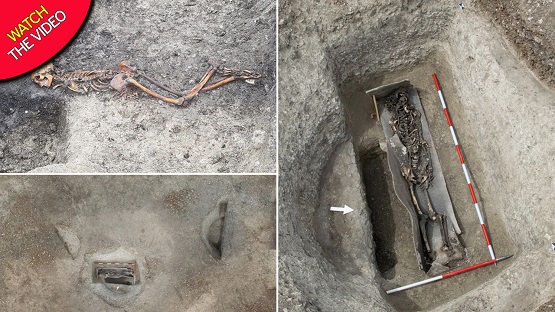 سر قتيل العصر الحديدي الذي عثر عليه مقيد اليدين - فيديو