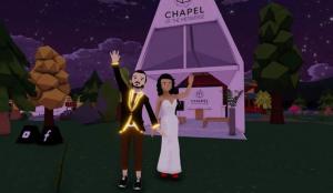 بالصور  ..  إليكم أول حفل زفاف إفتراضي في العالم