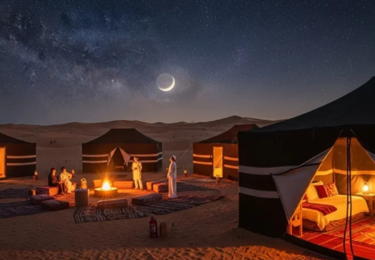 تخييم الصحراء الباردة: هدوء النجوم ودفء المغامرة الشتوية