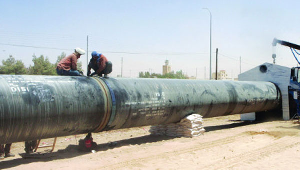 الصيانة لخط مياه الديسي تؤثر على التزويد المائي نهاية الاسبوع
