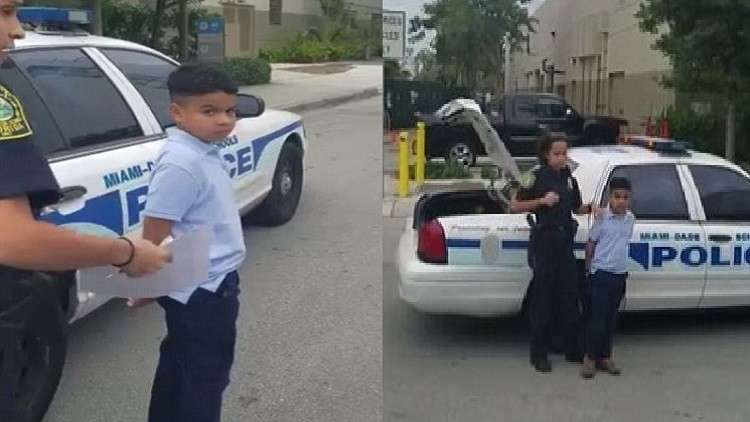 بالفيديو  ..  الشرطة الأمريكية تضع "الكلبشات" في يدي طفل  ..  والسبب ؟؟