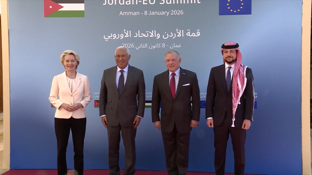 الملك يستقبل كوستا ولاين في قصر الحسينية لعقد القمة الأردنية الأوروبية