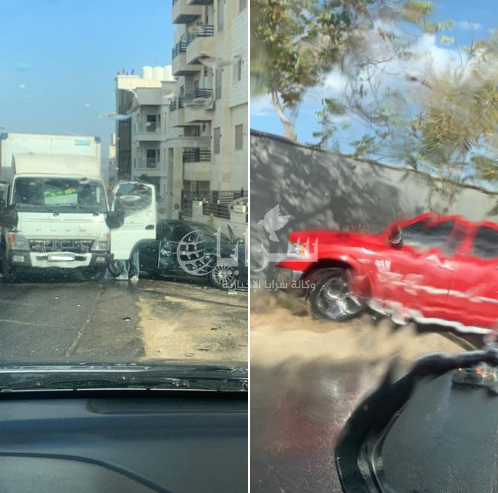 بالصور  ..  انزلاق عدد من المركبات بفعل الأمطار بالعاصمة عمّان