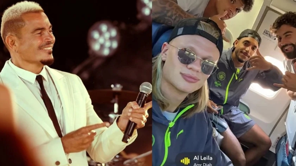 بعد أحمد سعد ..  هالاند يُشعل "سناب شات" بأغنية عمرو دياب - فيديو