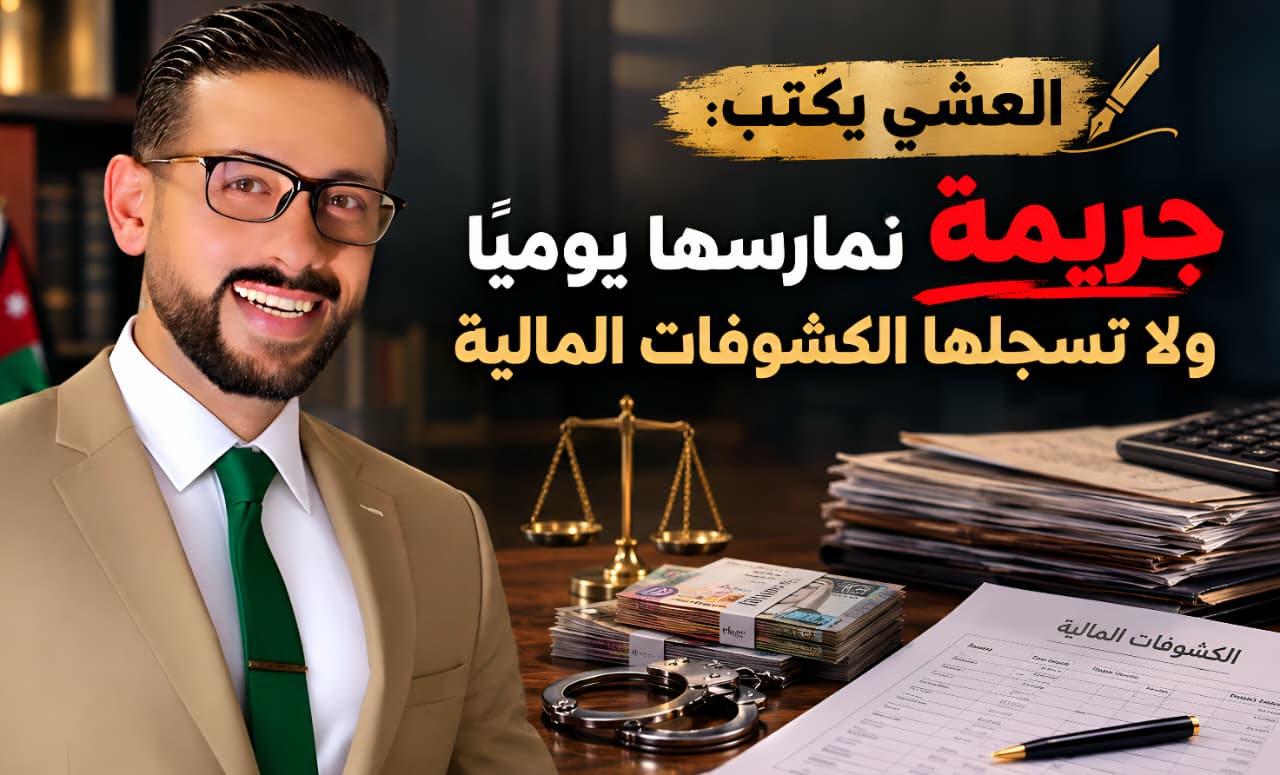 العشي يكتب: جريمة نمارسها يوميًا ولا تسجلها الكشوفات المالية