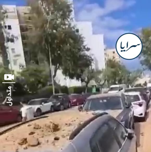 شاهد بالفيديو اثار الدمار عقب قصف تل أبيب  
