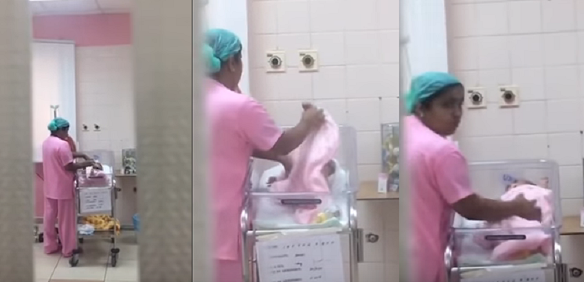 بالفيديو ..  ممرضة تفجّر غضباً واسعاً بتعنيفها طفلاً بعد ولادته ..  ومعاقبتها بأشد عقوبة! ..  "تفاصيل"