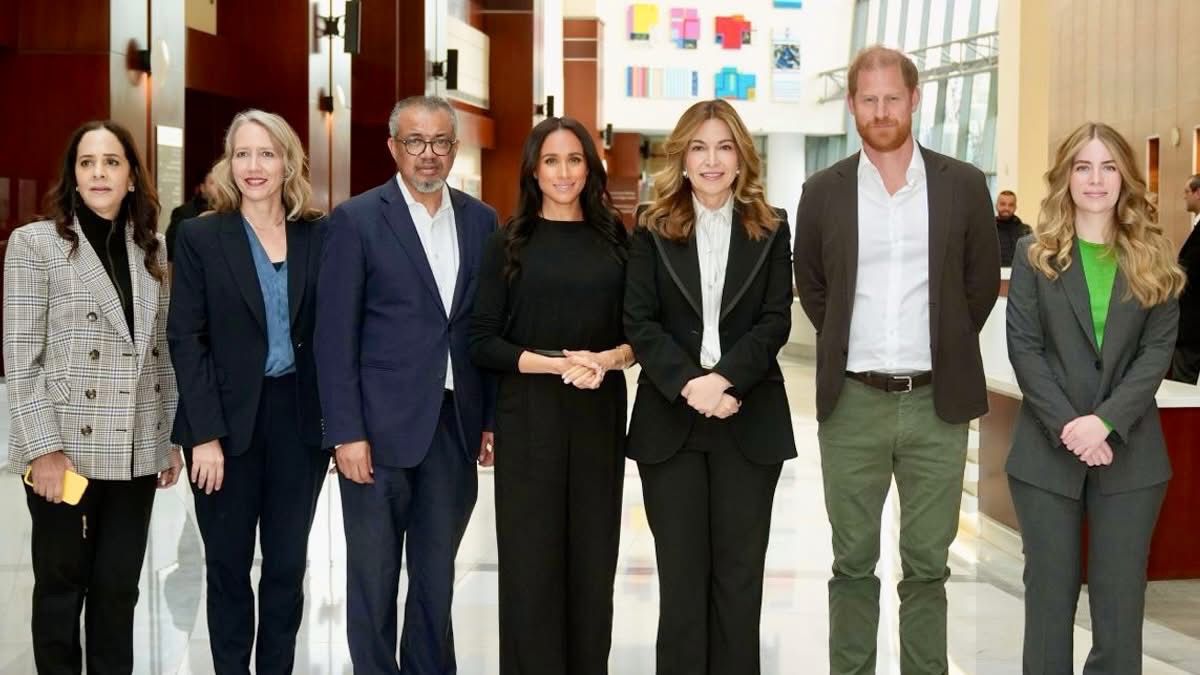 الأميرة غيداء تستقبل وفدا من منظّمة الصحة العالميّة برفقة الأمران هاري وميغان، دوق ودوقة ساسكس