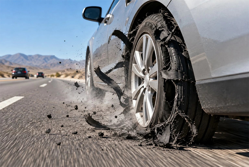 عيب صغير في الإطار ..  علامة مبكرة قد تنذر بانفجار أثناء القيادة