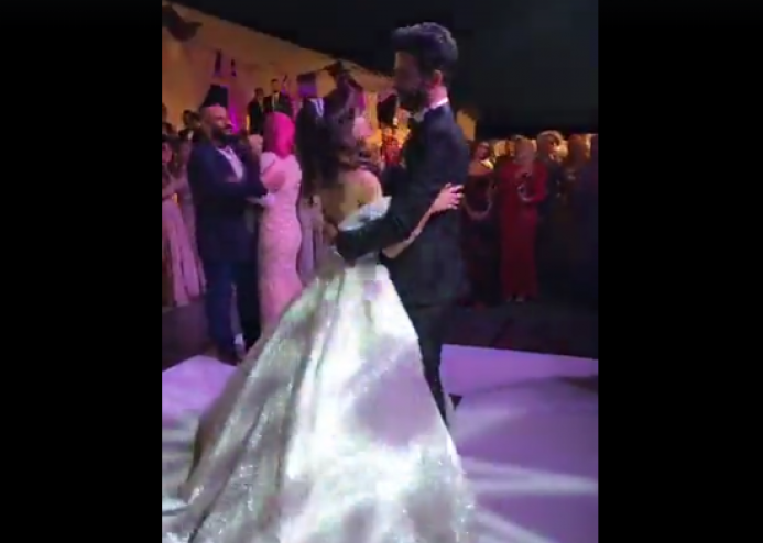 بالفيديو ..   فستانها الأبيض ..  الفيديو الأول من حفل زفاف كارمن سليمان