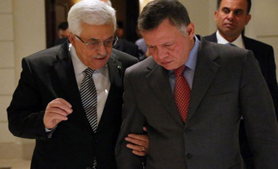 الملك والرئيس الفلسطيني يصلان الى رأس العين 