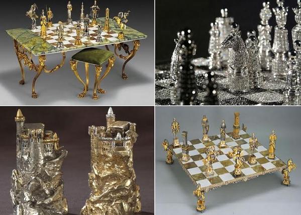 بالصور  ..  رقع شطرنج من الذهب والألماس ثمنها 9 ملايين دولار