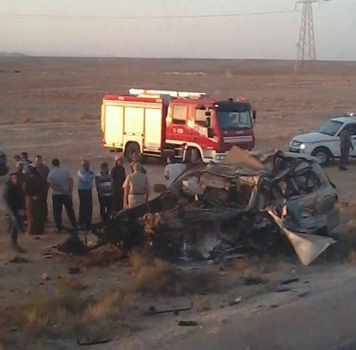 وفاة شخصين وإصابة آخر بحادث تصادم في معان  ..  صورة