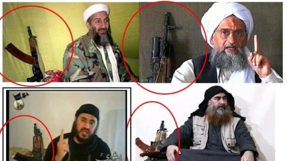 الرشاش يرافق قادة الإرهاب "الزرقاوي والبغدادي وبن لادن والظواهري  "  ..  تعرف على سبب ظهوره