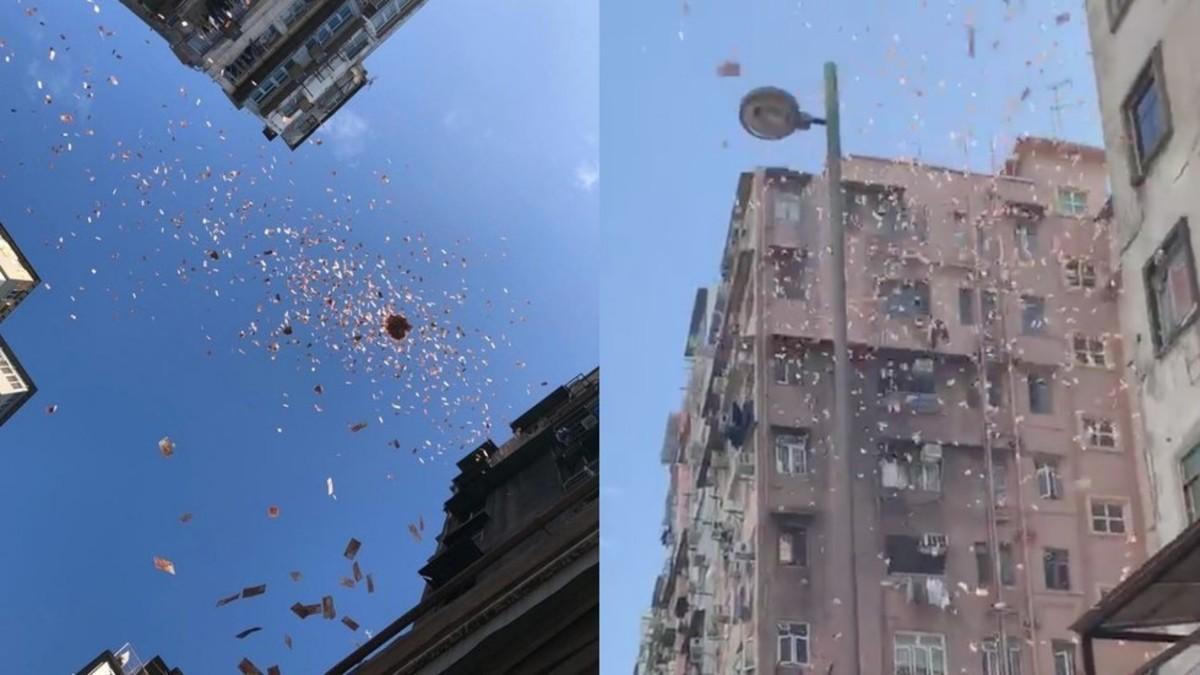 بالصور  ..  السماء تمطر مالاً في هونغ كونغ ..  والامن يلقي القبض على المتسبب