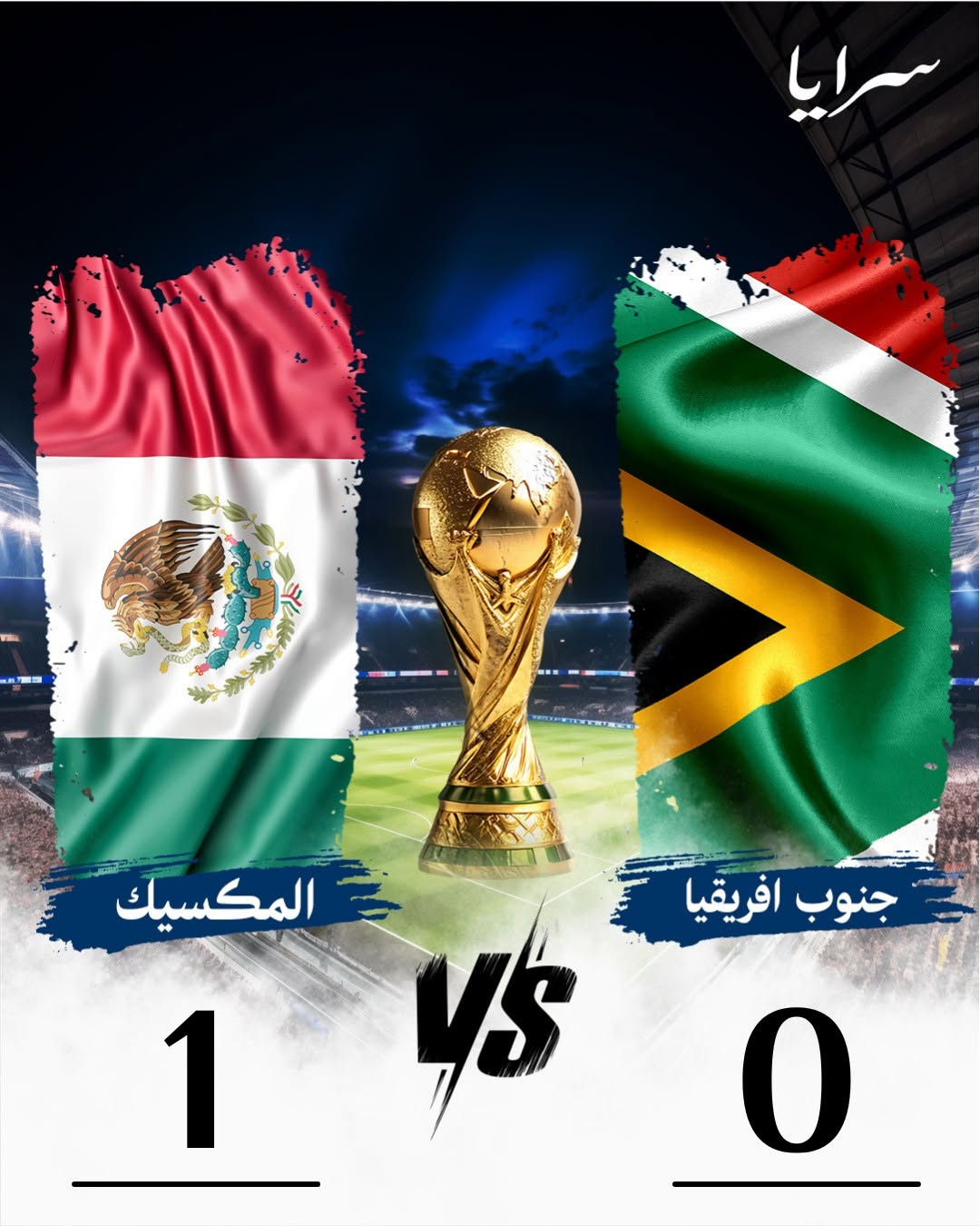 انطلاق مباراة افتتاح كأس العالم 2026  ..  المكسيك (1) وجنوب إفريقيا (0)  ..  (تحديث مستمر)