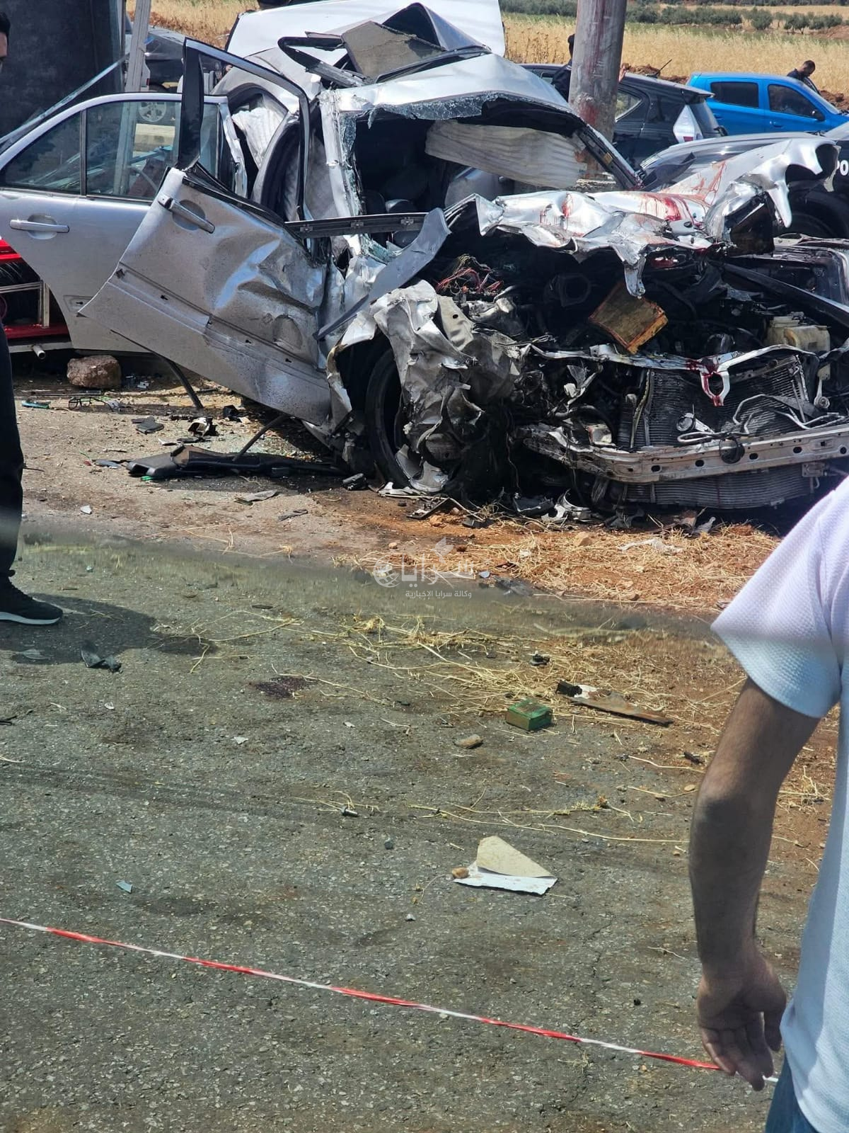 حادث تصادم مروع على شارع البترا في إربد  ..  صور 