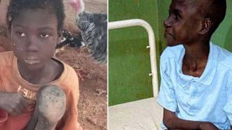 طفل نيجيري يعيش عامين على بقايا الأعلاف وروث الماشية  .. فيديو