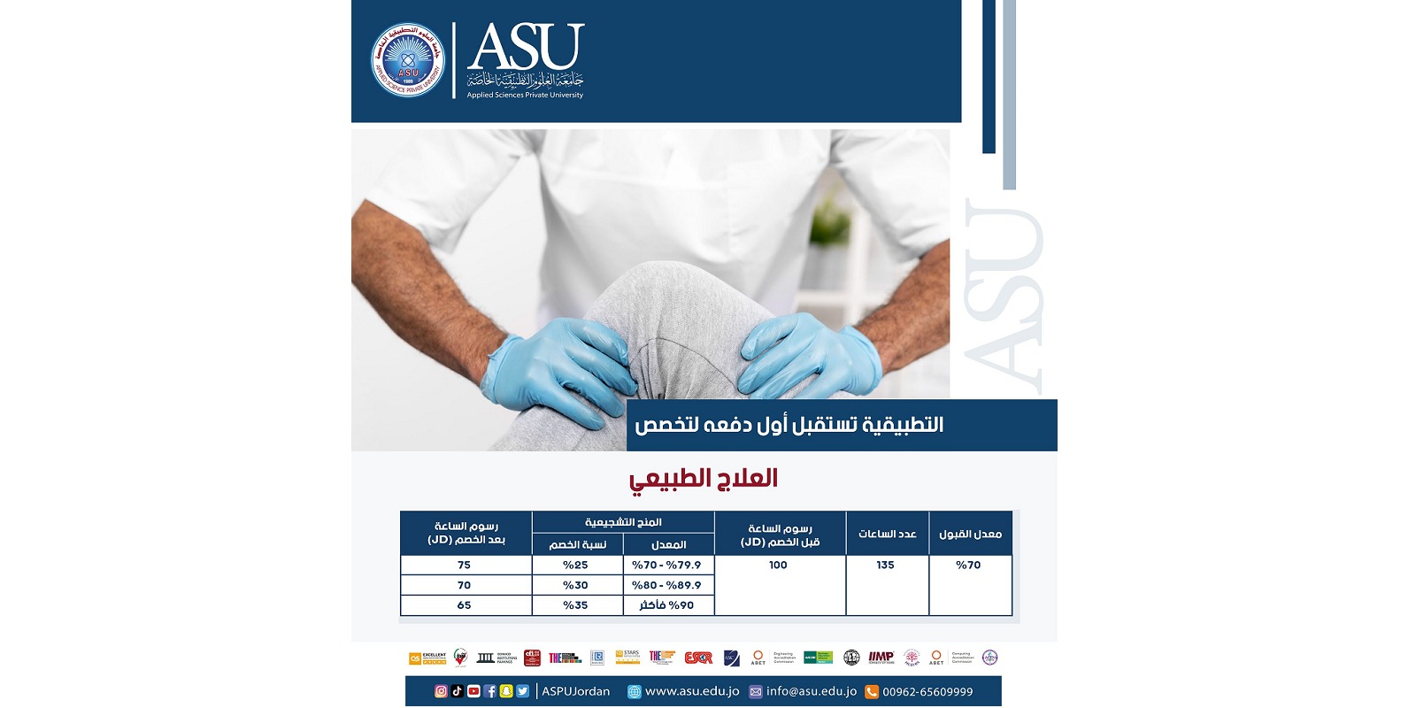 التطبيقية الخاصة تستقبل أول دفعة لتخصص العلاج الطبيعي