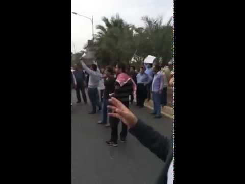 اهالي العقبة يعتصمون تضامناً مع معاذ الكساسبة 