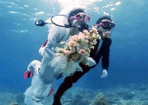 ما حقيقة إقامة حفل زفاف تحت الماء في العقبة؟   ..  صورة 
