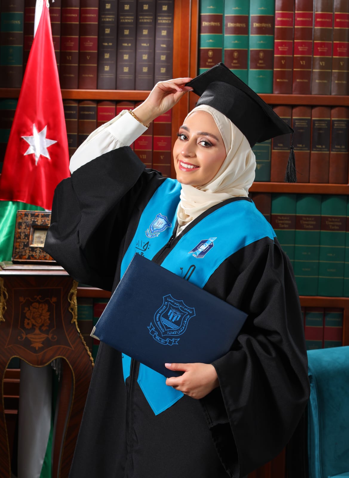 مناقشة مشروع تخرج جنى الباشا في تخصص "تحليل الأعمال" بجامعة عمّان الأهلية