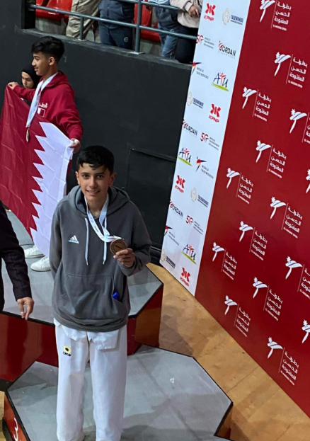 اللاعب محمد نائل الخالدي يحصد الميدالية البرونزية لوزن -57 في بطولة الحسن الدولية التاسعة للتايكواندو