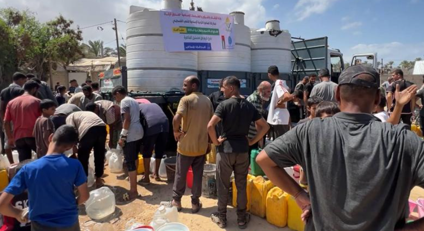 الخيرية الهاشمية: توزيع 500 ألف متر مكعب من المياه في جنوب غزة