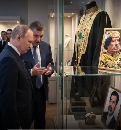 عباءة القذافي وساعة صدام حسين ..  بوتن يعاين كنوز رؤساء سابقين - تفاصيل 