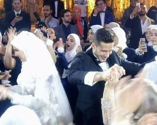 رمضان صبحي يحتفل بزفافه على حبببة اكرامي
