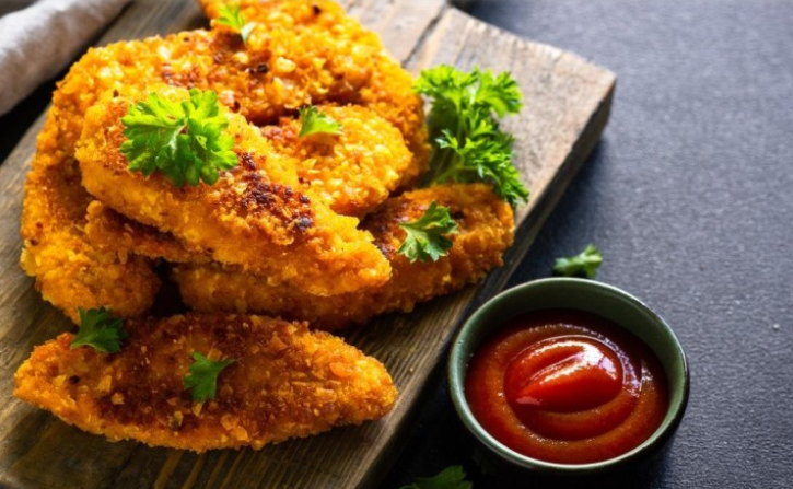 أصابع الدجاج الحارة المقرمشة