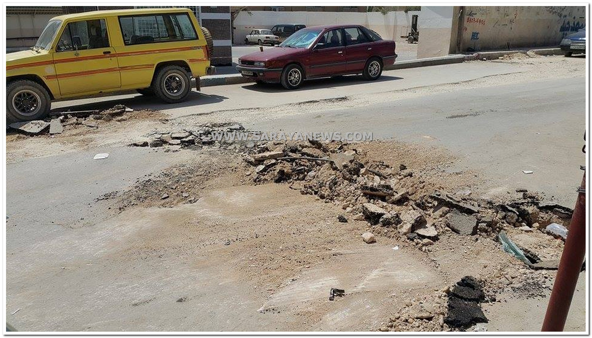 بالصور ..  مشروع الالفية يتسبب بإغلاق صالة بالزرقاء