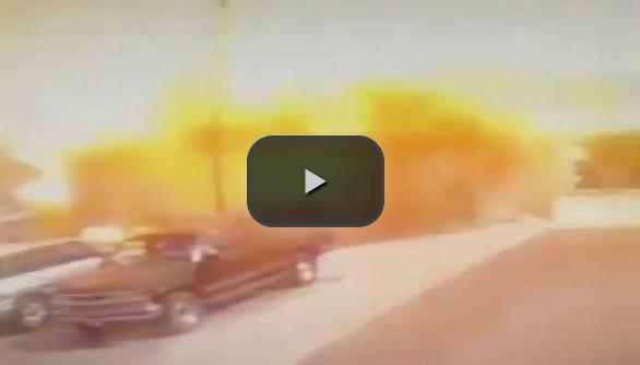 بالفيديو .. لحظة انفجار خزان غاز في وجه شخص