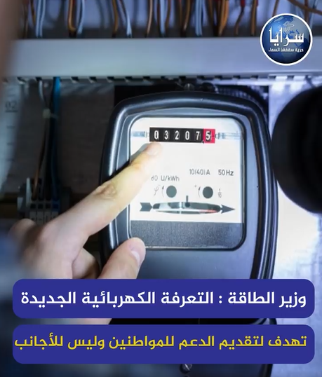 وزير الطاقة : التعرفة الكهربائية الجديدة تهدف لتقديم الدعم للمواطنين وليس للأجانب  ..  فيديو 