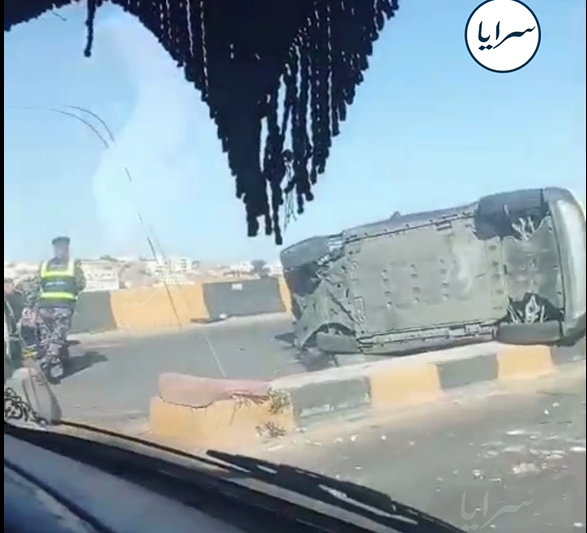 بالفيديو  ..  إصابات بحادث تدهـور و تصادم مركبتين في إربد