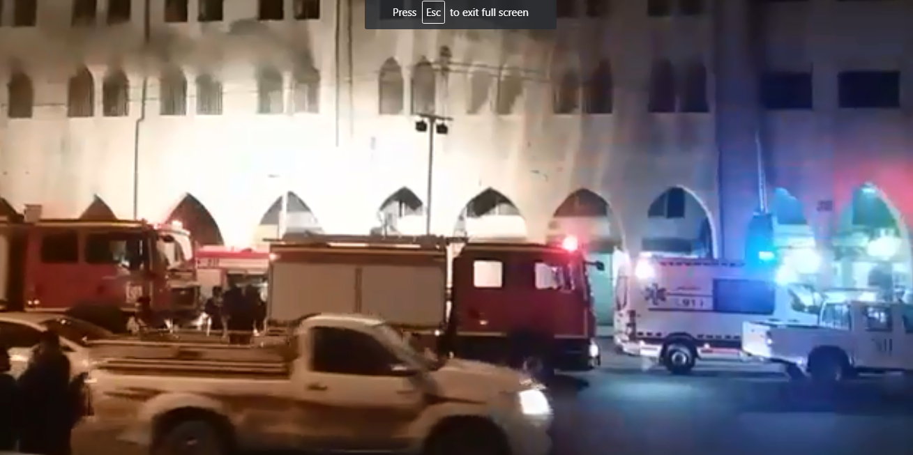 حريق كبير بمستودع الكترونيات بوسط البلد في عمان 