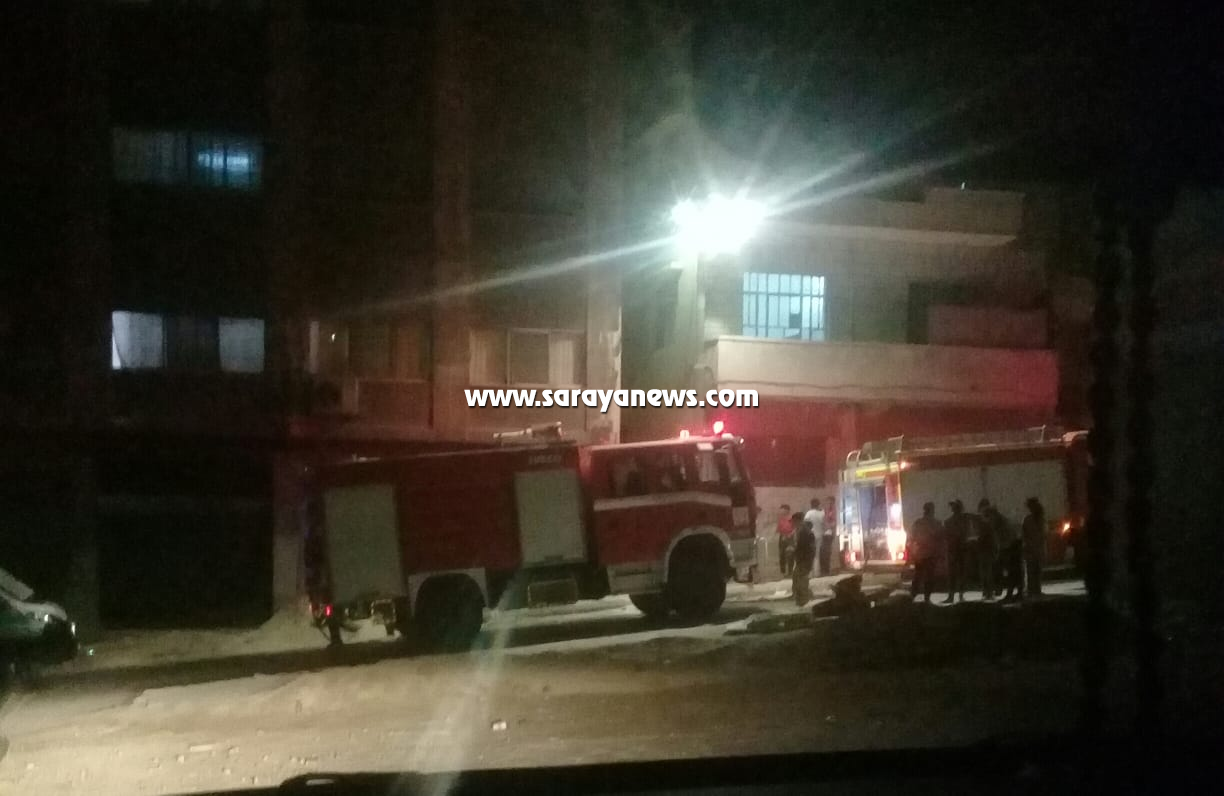 بالصور  ..  حريق يأتي على طابق ارضي في إحدى البنايات في الزرقاء 