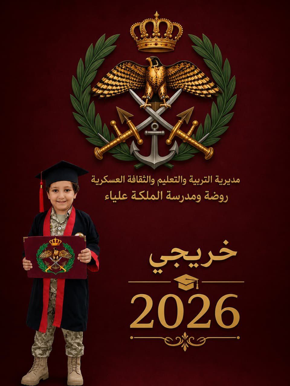قيس السنجلاوي ..  مبارك التخرج من مديرية الثقافة العسكرية – روضة ومدرسة الملكة علياء