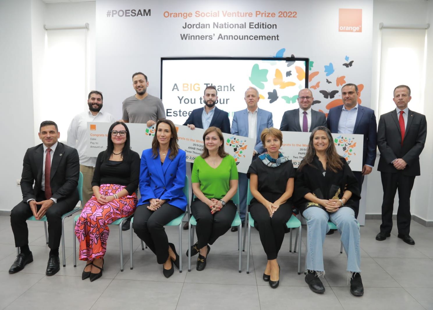 بالصور  ..  أورنج الأردن تعلن عن الفائزين بالنسخة المحلية من جائزة مشاريع التنمية المجتمعية (OSVP) 