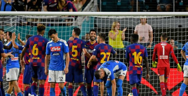 بالفيديو  .. أهداف مباراة برشلونة ونابولي ..  ”البلوغرانا“ يقتنص فوزًا وديًّا ثمينًا 